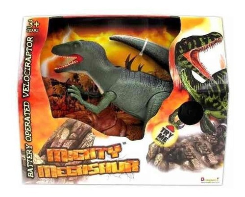 Mighty Megasaur Dinosaurio Velociraptor C/luz Y Sonido 80065