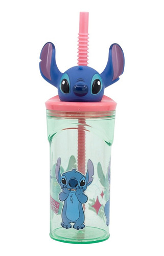 Vaso Alto Con Forma 3d Stitch 18 Cm 360ml