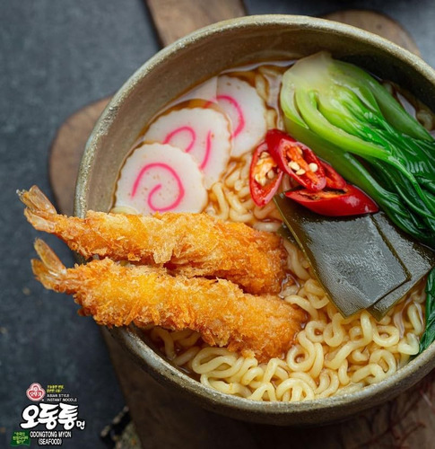 Ottogi Udon Picante Mariscos, 120 G, 4 Paquetes