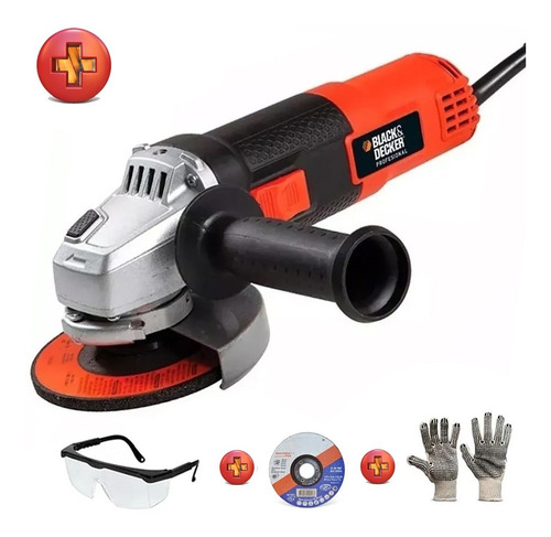Amoladora Angular 4½ G720 Black & Decker 820w+lente+disco