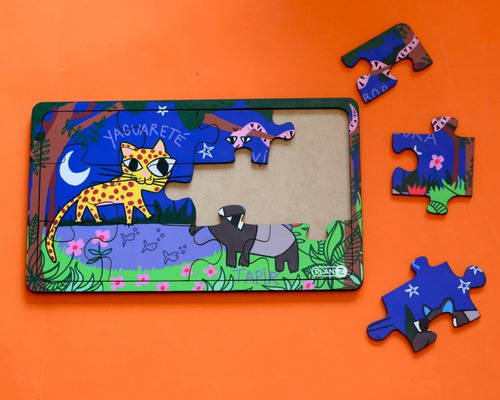 Imagen 3 de 10 de Rompecabezas Madera Juego Infantil Didactico Niños Animales