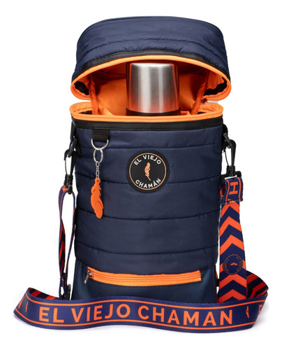 Bolso Matero Mochila Morral El Viejo Chaman Cusco Colores Color Azul con Naranja