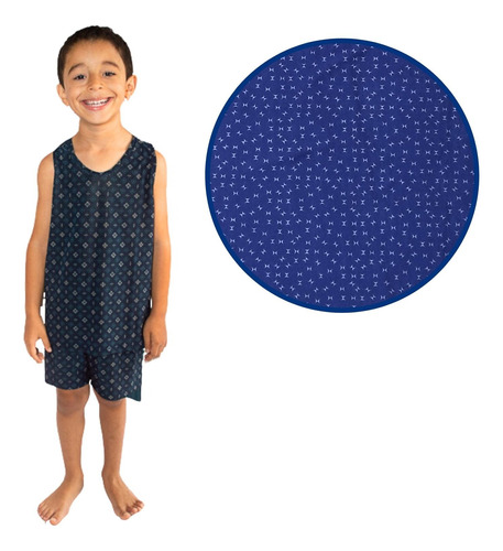 Pijama Regata Short Liganete Masculino Menino Infantil Verão