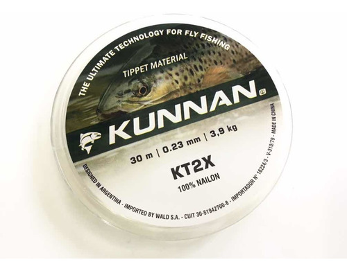 Tippet De Pesca Con Mosca Kunnan 2x - 0,23mm. X 30m. / 3,9kg