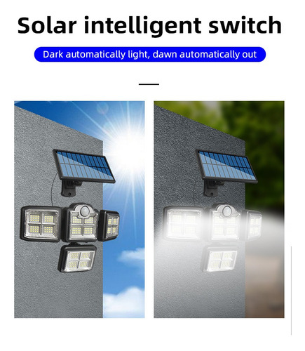 Reflector 198 Leds Panel Solar Con 5m De Cable Exterior