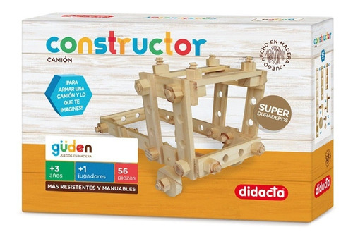 Juego Constructor Camion De Madera - Puzzle 3d 56 Piezas