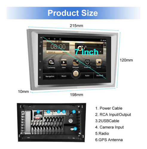 [ Podofo 2din 7''android 10.0 De Radio De Coche Para Opel