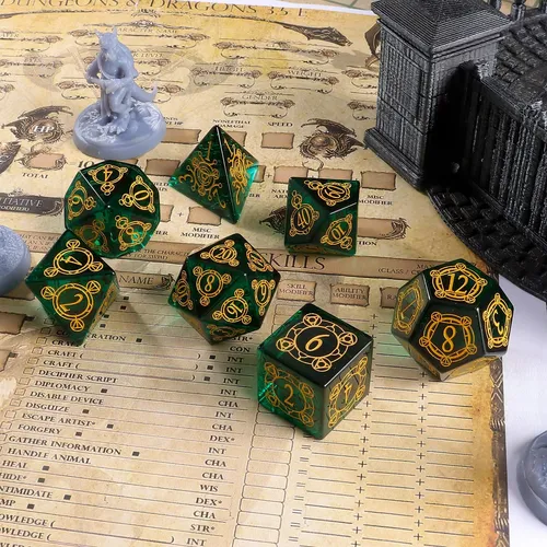 Lucky-m Fan Dice Dnd Set, Dados De Cristal Poliédrico D&d Pa