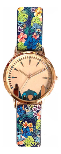 Reloj De Pulsera Disney Lilo Stitch Con Estampado Floral