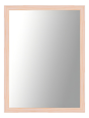 Espelho Para Sala Quarto Lavabo Retangular 60x80 C/ Moldura Moldura Natural