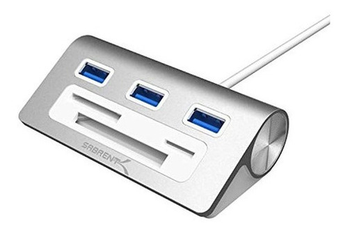 Sabrent Premium Hub Usb 3.0 De Aluminio De 3 Puertos Con Lec