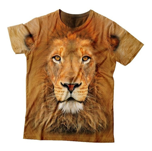 Camiseta 3d Estampa Total De Animais - Leão (sublimação)