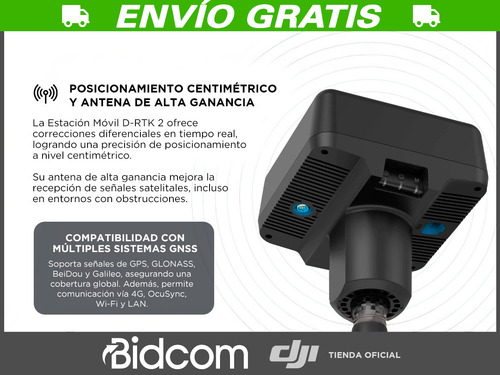 Estación Móvil Dji D-rtk 2 Gnss Recepción Por Satélite Ip65