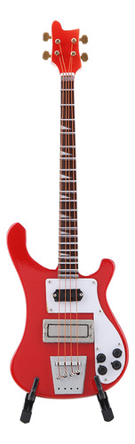Réplica De Suporte E Estojo Para Guitarra Baixa Vermelha Em