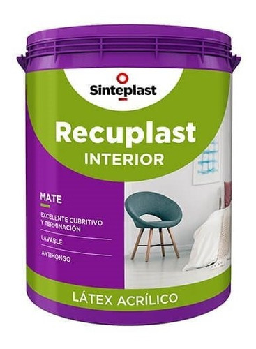 Recuplast Interior Latex Lavable 4lt -  Blanco Sinteplast