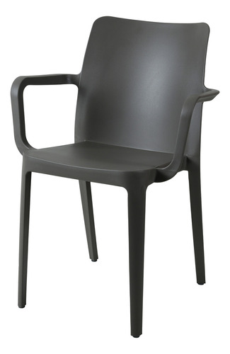 Silla Plástica Con Brazo Restaurant Jardín Moderna Set De 10 Estructura De La Silla Gris Oscuro