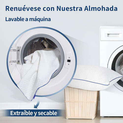 Almohada Memory Foam Estándar Gel Ajustable Suave Cómoda