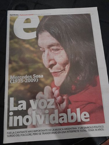 Diario Clarin Espectáculos Mercedes Sosa 05 10 2009