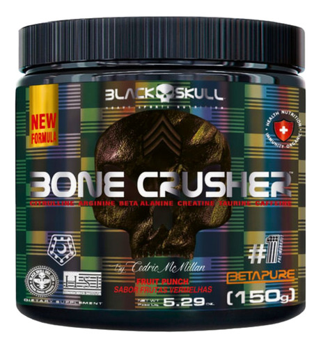 Pre Treino Bone Crusher 150g Frutas Vermelhas Com Betalanina
