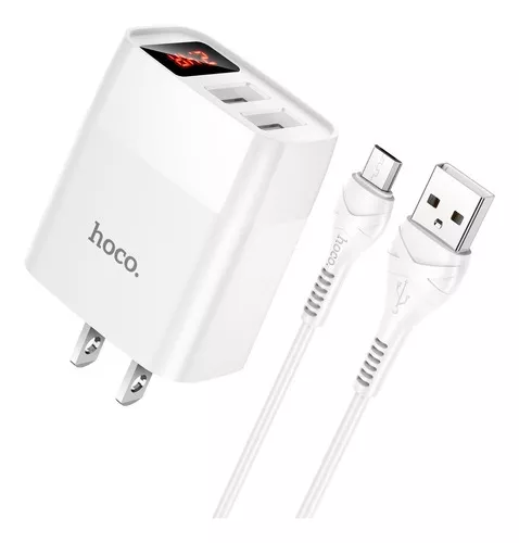 Hoco C80A cargador Rapido PD+QC3.0 charger (EU) incluye cable de Type-C a  Lightning color Blanco