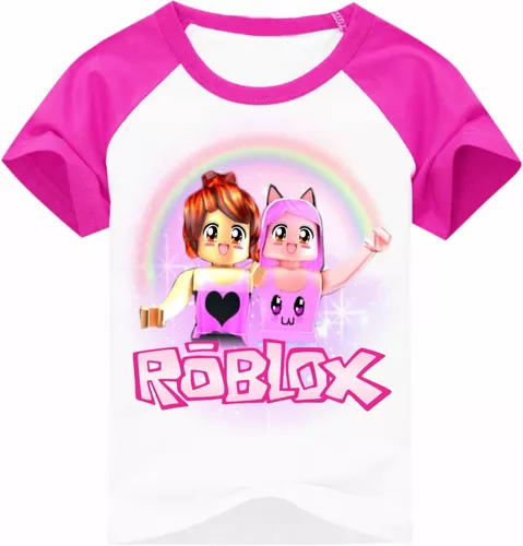 Camiseta rosa infantil menina vitoria mineblox roblox