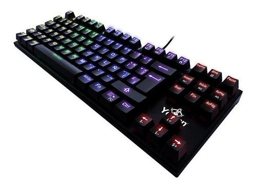 Teclado Gamer Yeyian Serie 2000 Spark Rojo Español Negro Rgb