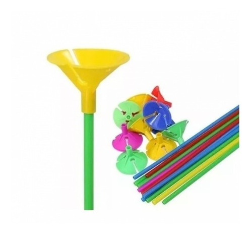 Imagen 1 de 2 de Palito Para Globos Con Flor Fluo X100u