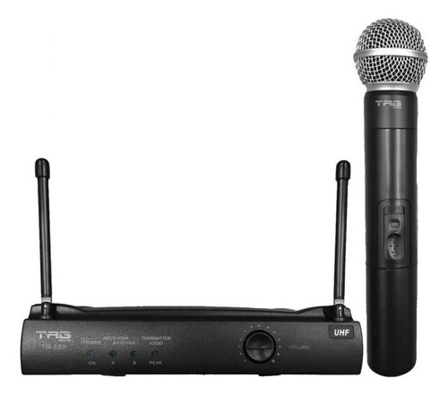 Microfone Profissional Tag Sound Tm559 Uhf Omnidirecional Cor Preto