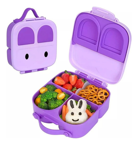 Caja Almuerzo Para Bebés Accesible, Conejo Kawaii Con Fugas