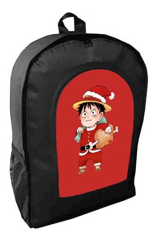 Mochila Negra Anime One Piece Adulto / Escolar E2