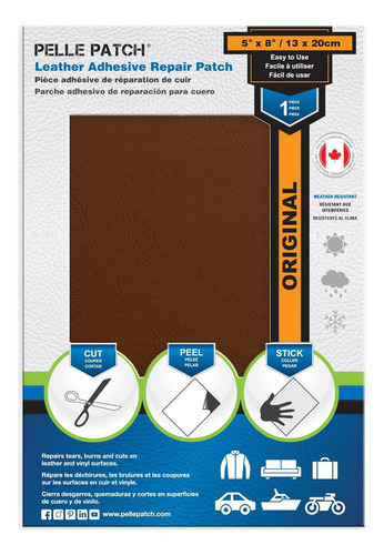 Parche Adhesivo P/reparar Muebles Cuero Marron 13x20cm