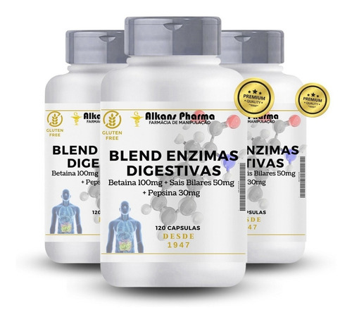 Blend Enzimas Digestivas+sais Biliares 360 Caps Atacado