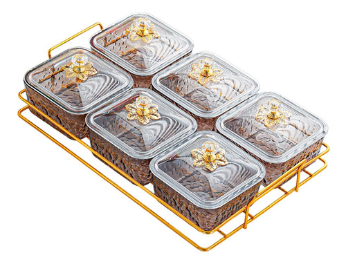 Platos Para Servir , Recipiente Para 6 Gris De Cuadrícula
