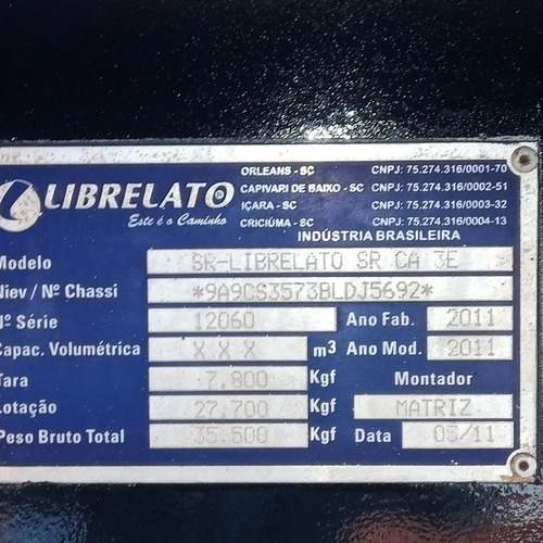S. R. Graneleiro Ls, 03 Eixos, Librelato, 2011, Branco