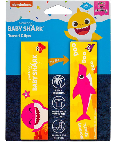 Pinkfong Mommy Baby Shark Para Toallas Con Pinzas, Color Ama