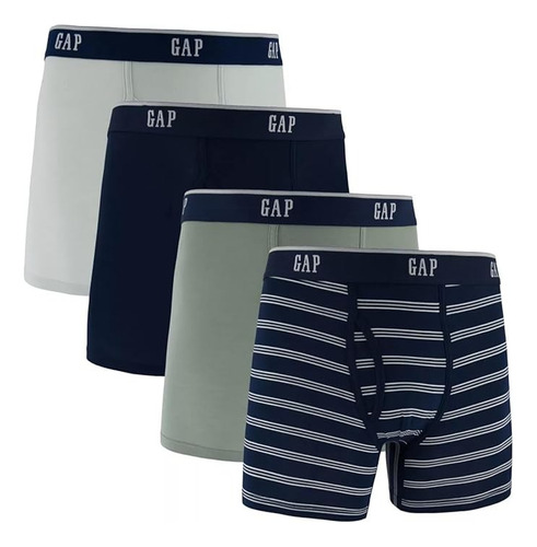 Boxer Para Hombre Gap - Pack De 4 Calzoncillos Cómodos Verde