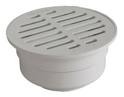 Coladera Piso Redonda Rejilla Blanca Sin Tapete Elpro Cd-09