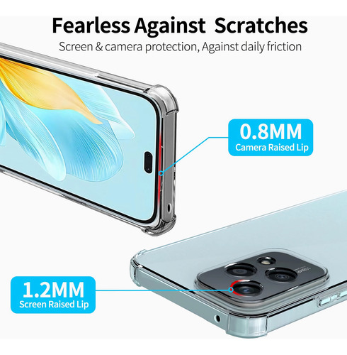 Funda Acrigel Airbag Rígido Para Honor 200 Lite Transparente Acrigel Reforzado