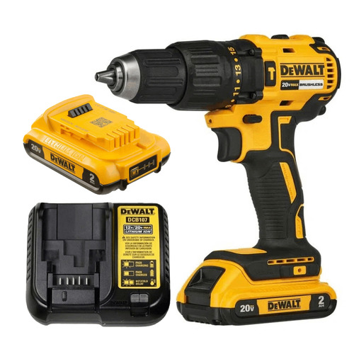 Imagen 8 de 8 de Kit de Taladro Percutor/Atornillador de 1/2” (13mm) Inalámbrico de 20V Dewalt.