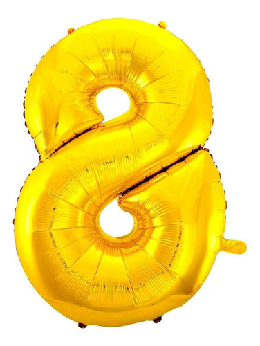 Balão Número Metalizado Ouro Mundo Bizarro 16pol 40cm 1und Cor 8