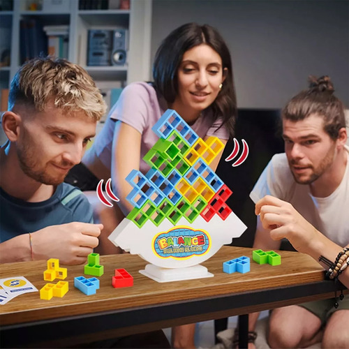 Dzh ..64pcs Torre Tetris Juego De Equilibrio Didáctico