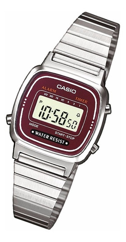 Relógio Feminino Casio Social Aço Inox Digital La670wa-4df