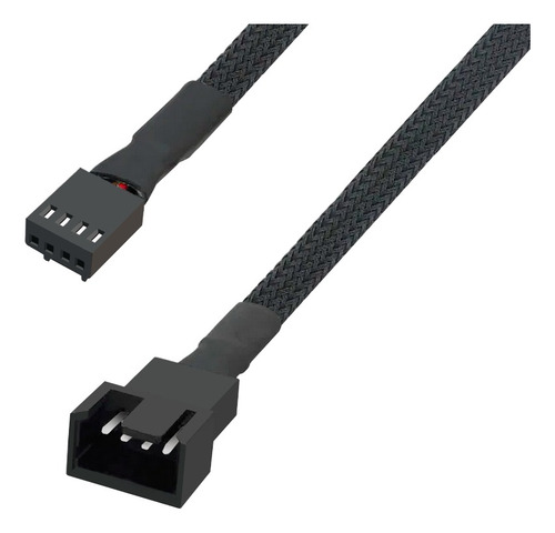 Cabo Extensor Pwm 4 E 3 Pinos 25cm Revestido Para Cooler Fan