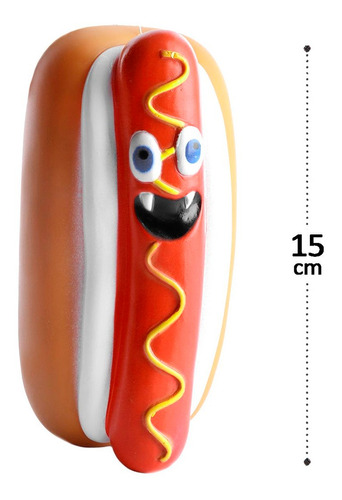 Mordedor Hot Dog Monstro Brinquedo Pet Cachorro Cães 15cm