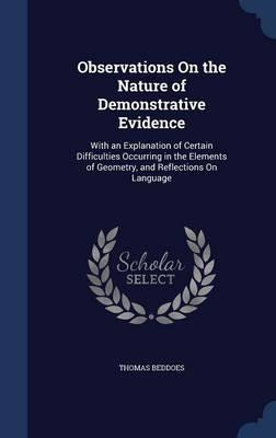 Libro Observations On The Nature Of Demonstrative Evidenc...