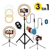 Comprar Ring De Mesa Ring Light Hing Tripé Com Led Youtuber Cor Da Luz Branco Quente - Frio - Neutro Cor Da Estrutura Preto Voltagem 110v\u002F220v