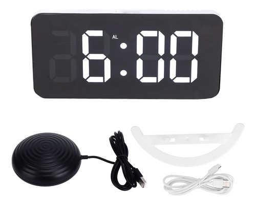 Reloj Despertador Digital Led Con Carga Usb, 4 Teclas De Fun