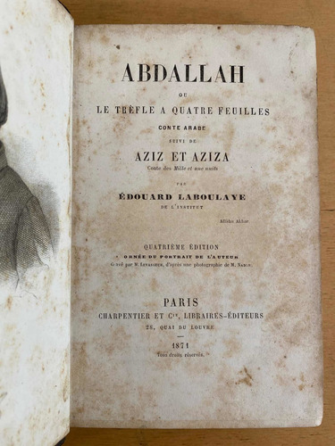 Abdallah Ou Le Trefle A Quatre Feuilles- Laboulaye
