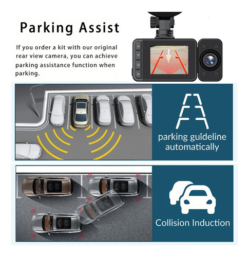 H Para Cámara De Coche De Tres Vías Con Monitoreo En Tiempo