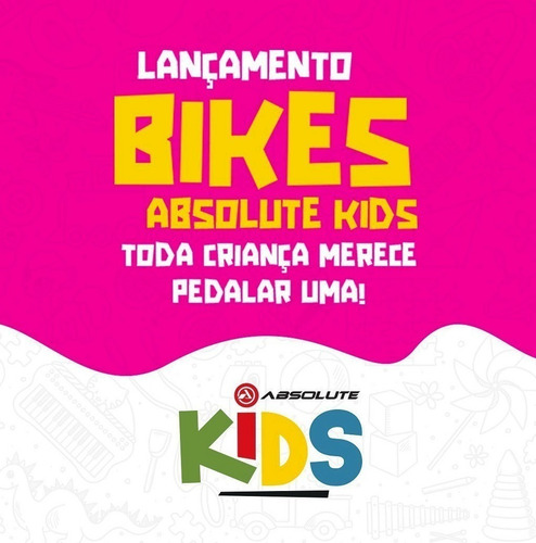 Bicicleta Infantil Aro 12 Absolute Kids Dino